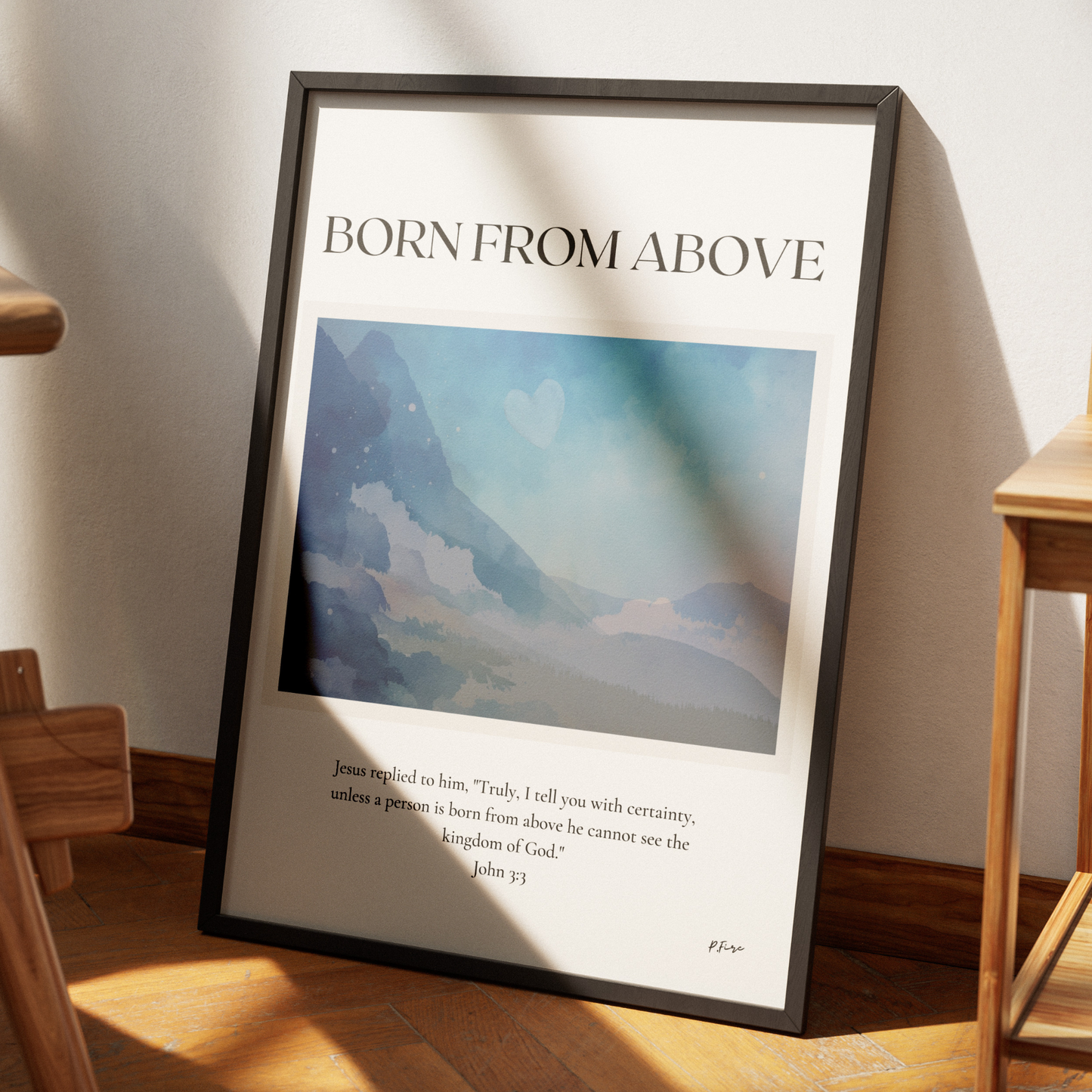 Born From Above: Christian Wall Art - Modern Home Decor & Faith Print