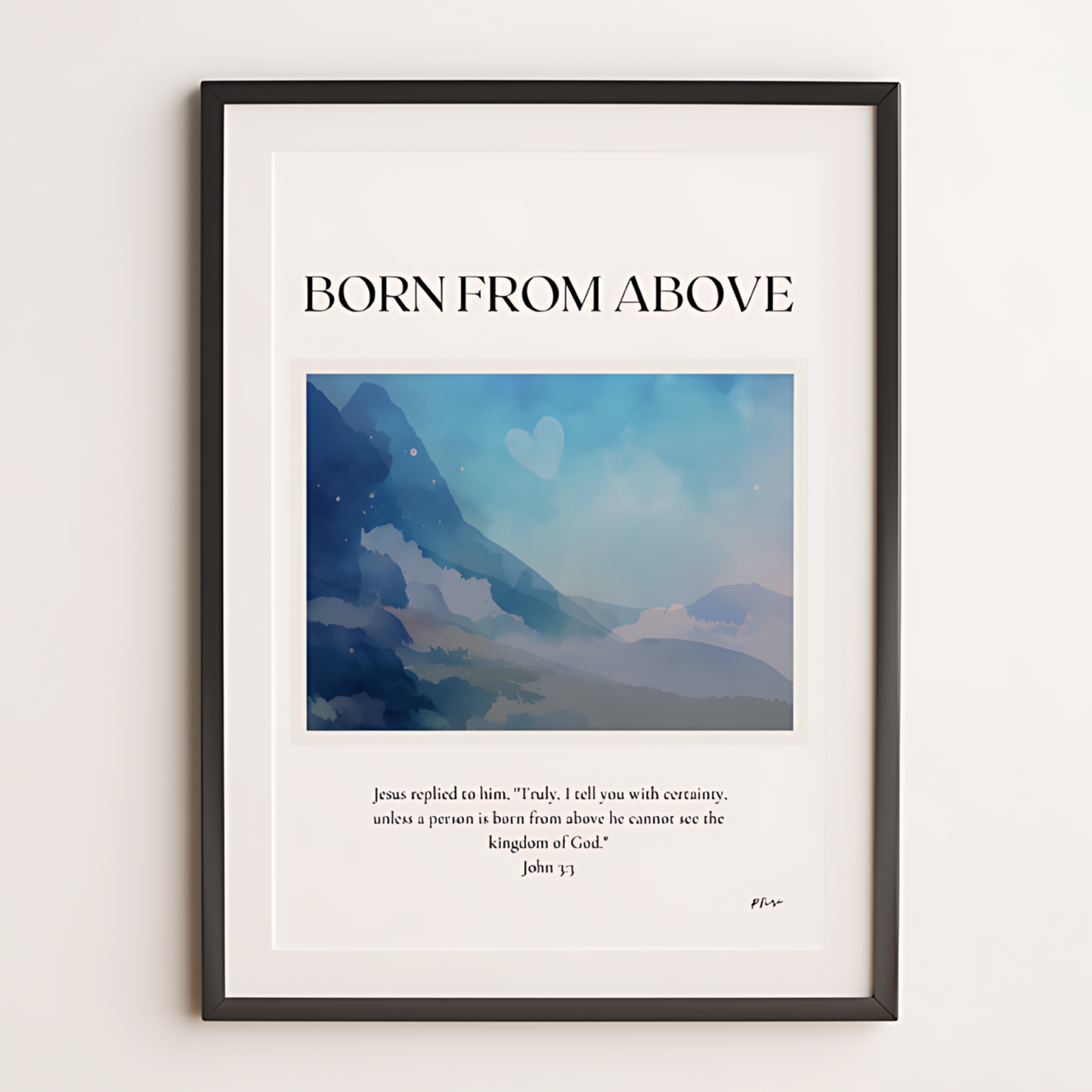 Born From Above: Christian Wall Art - Modern Home Decor & Faith Print