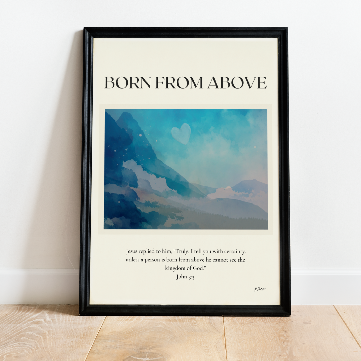 Born From Above: Christian Wall Art - Modern Home Decor & Faith Print